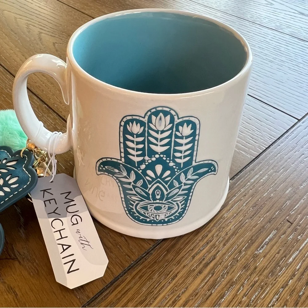 Bohemian Hamsa Mug Hamsa keychain Bonus NWT - Picture 10 of 11